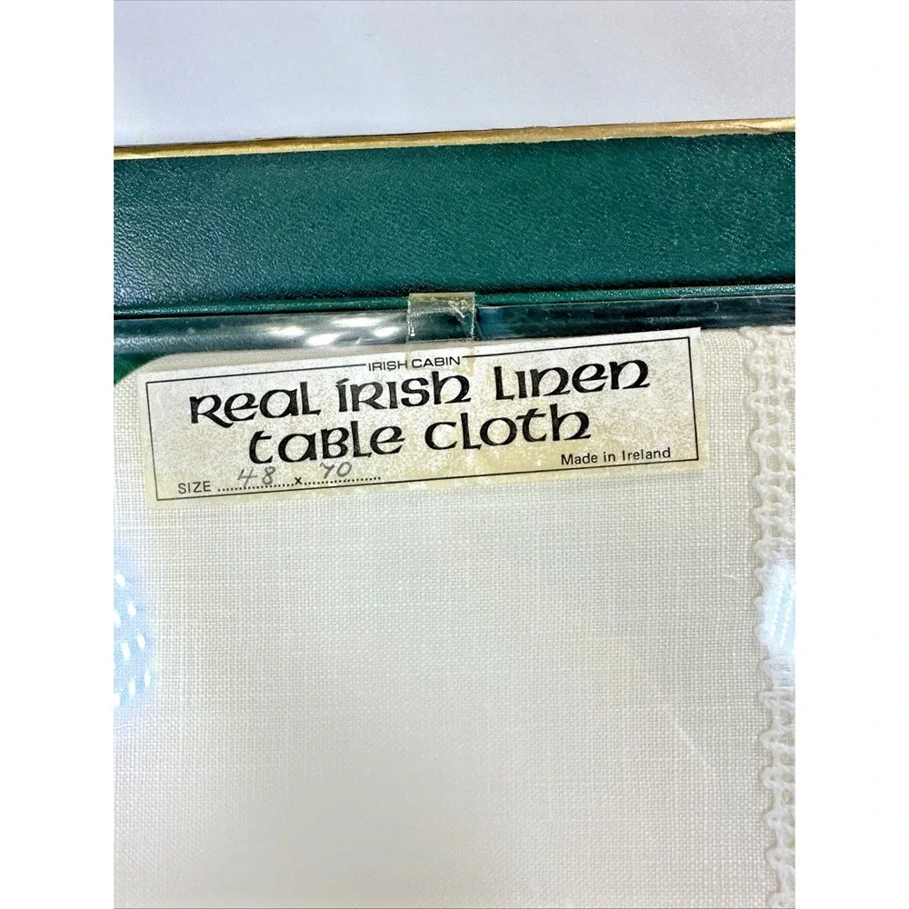 Vintage Irish Cabin Pure Irish Linen Tablecloth 48